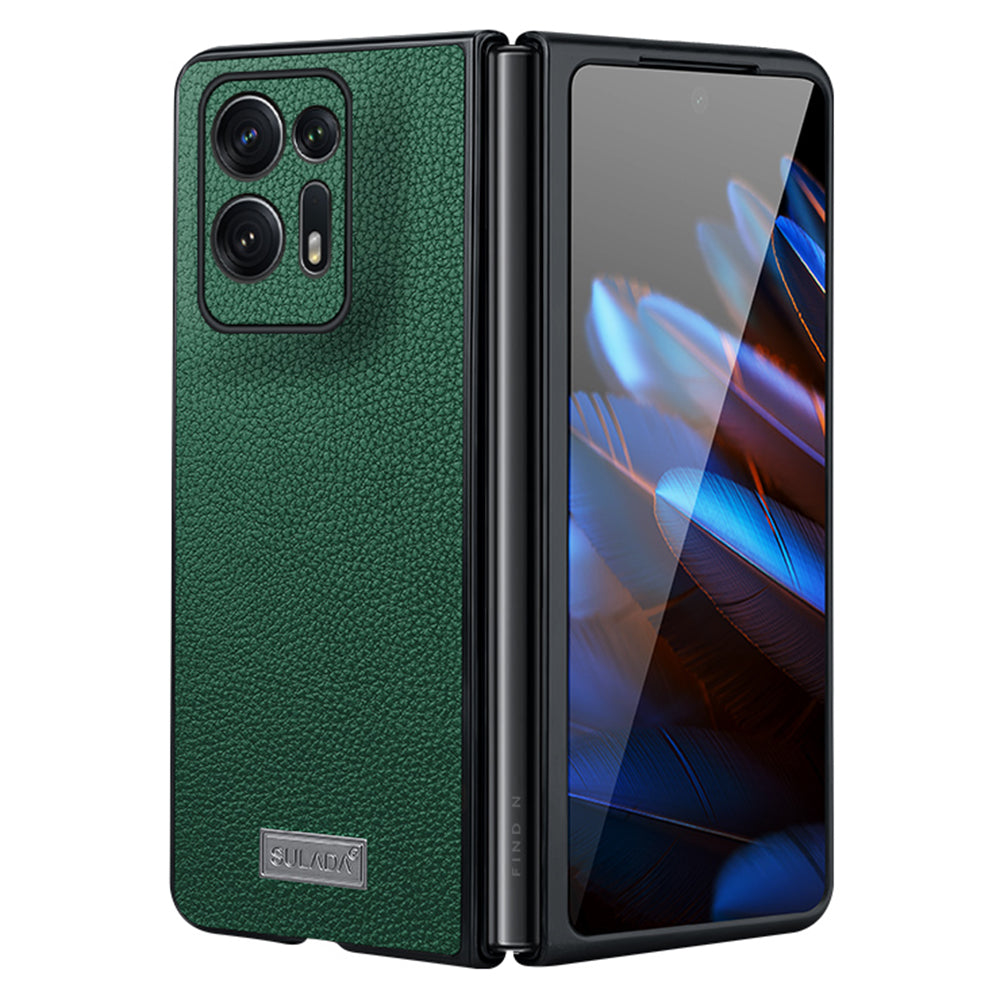 SULADA Electroplating Phone Case for Oppo Find N2 5G Slim Fit PU Leather Coated PC TPU Hybrid Protective Cover SULADA Electroplating Phone Case for Oppo Find N2 5G Slim Fit PU Leather Coated PC TPU Hybrid Protective Cover